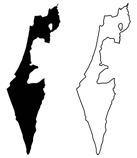 Mappa semplice (solo angoli taglienti) - Stato di Israele (senza Pales — Vettoriale Stock