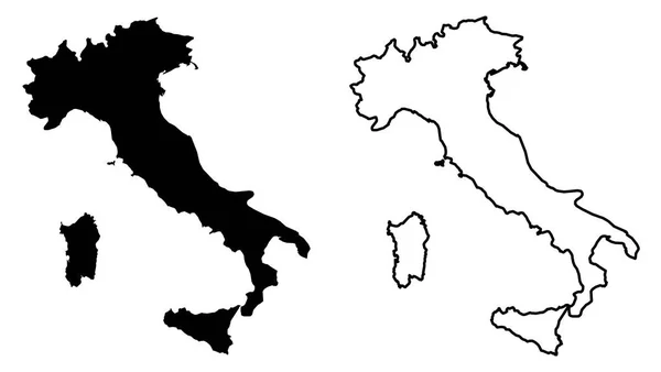 Mapa simples (apenas cantos afiados) de República Italiana vector drawi —  Vetores de Stock