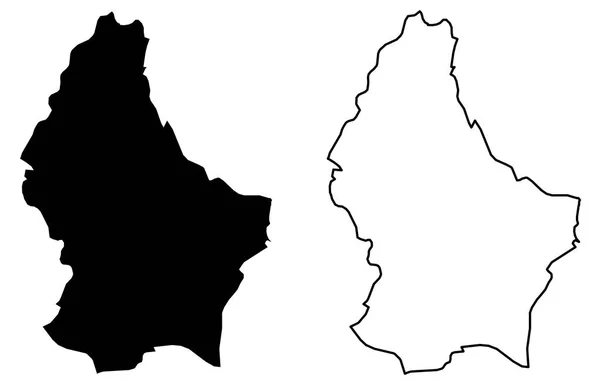Mappa semplice (solo angoli taglienti) del Granducato del Lussemburgo — Vettoriale Stock