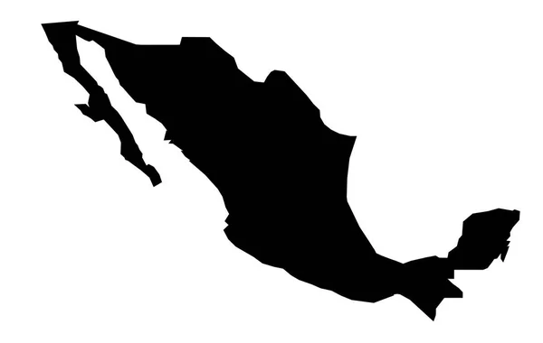 単純な (鋭いコーナーのみ) メキシコベクトル描画のマップ. — ストックベクタ