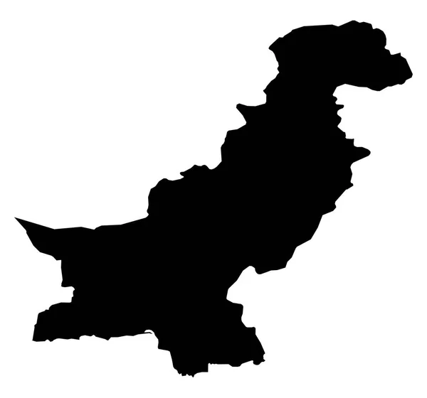 Mappa semplice (solo angoli taglienti) del disegno vettoriale del Pakistan . — Vettoriale Stock