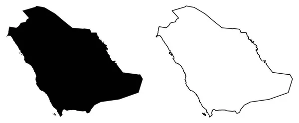 Mapa simples (apenas cantos afiados) - Reino da Arábia Saudita (KSA ) —  Vetores de Stock