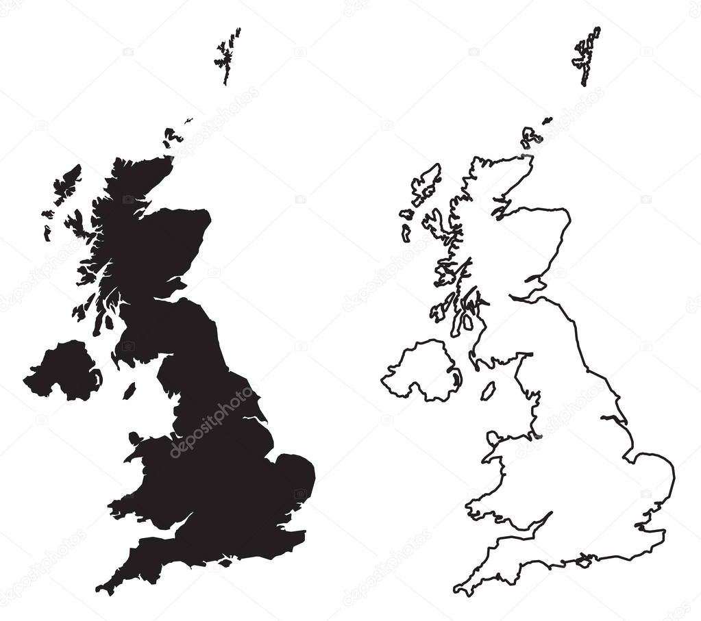 Simple (only sharp corners) map of - United Kingdom of Great Bri