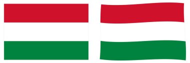 Flag of Hungary. Simple and slightly waving version. clipart