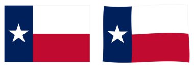 State of Texas flag. Simple and slightly waving version. clipart
