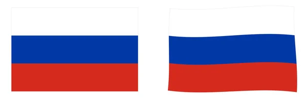 Federazione Russa (Russia) bandiera. Semplice e leggermente ondulante ver — Vettoriale Stock