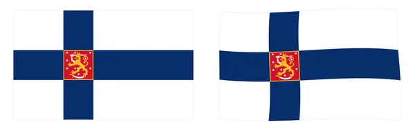 Bandera / alférez del Estado de Finlandia. Simple y ligeramente wav — Archivo Imágenes Vectoriales