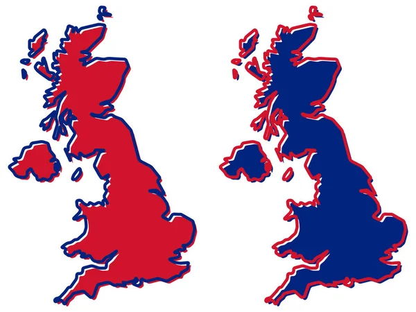 Απλοποιημένος Χάρτης της διάρθρωσης του Ηνωμένου Βασιλείου. Γέμισμα και περίγραμμα είναι na — Διανυσματικό Αρχείο