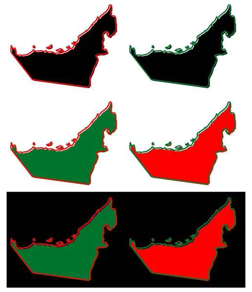 Mappa semplificata dello schema degli Emirati Arabi Uniti (EAU). Riempire e s — Vettoriale Stock