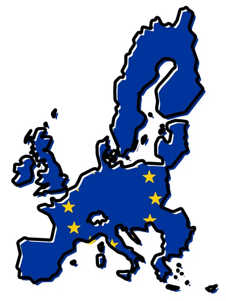 Basitleştirilmiş Avrupa Birliği haritası (2018 itibariyle üye ülkeler) 