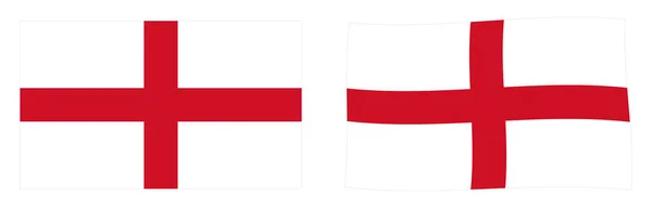 Флаг Англии. Простая и слегка размахивающая версия . — стоковый вектор