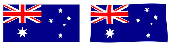 Commonwealth of Australia flag. Simples e ligeiramente ondulando versi — Vetor de Stock