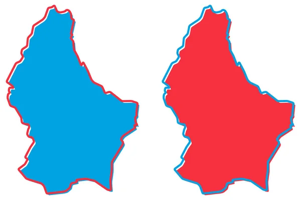 Mappa semplificata dello schema di Lussemburgo. Riempimento e ictus sono nazione — Vettoriale Stock