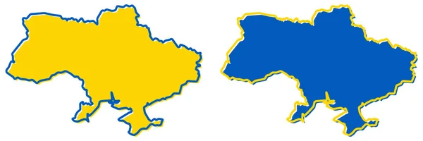 Mappa semplificata dell'Ucraina (con la Crimea). Riempimento e tratto — Vettoriale Stock