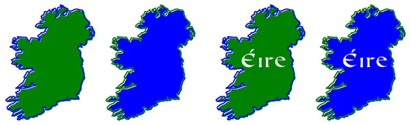 Η Ιρλανδία (ολόκληρο το νησί με βρετανικό βόρειο τμήμα) χάρτη περίγραμμα. F — Διανυσματικό Αρχείο