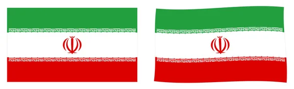 伊朗伊斯兰共和国国旗。简单而轻微地挥舞着 — 图库矢量图片