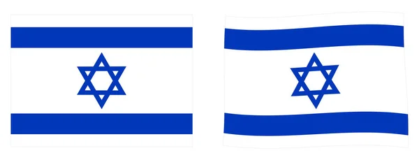 Bandera del Estado de Israel. Versión simple y ligeramente ondulante . — Vector de stock