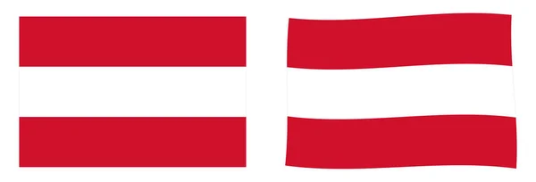 Republik Österreich Flagge. einfache und leicht winkende Version. — Stockvektor