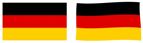 Σημαία της Ομοσπονδιακής Δημοκρατίας της Γερμανίας. Απλό και ελαφρώς κουνώντας — Διανυσματικό Αρχείο