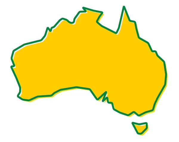 Mappa semplificata dello schema australiano. Riempimento e ictus sono nationa — Vettoriale Stock