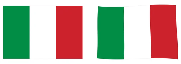 Italiens flagga. Enkel och något viftande version. — Stock vektor