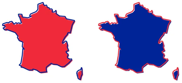 Mapa simplificado da França esboço. Preenchimento e acidente vascular cerebral são nacionais — Vetor de Stock