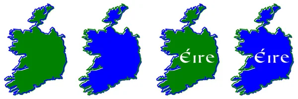 Δημοκρατία της Ιρλανδίας (χωρίς βρετανικό βόρειο τμήμα) χάρτη περίγραμμα. — Διανυσματικό Αρχείο