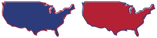 Mappa semplificata - Stati Uniti d'America contorno, Compilare e stro — Vettoriale Stock