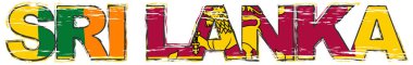 Altında ulusal bayrak olan Sri Lanka 'ya mesaj at, sıkıntılı grunge lo