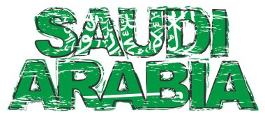 Altında ulusal bayrak bulunan Suudi Arabistan 'a mesaj at, sıkıntılı grunge