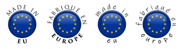 Simples Made in EU / Fabrique en Europe (tradução francesa) 3D bu — Vetor de Stock