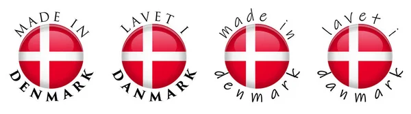 Semplice Made in Denmark / Lavet in Danmark (traduzione danese) 3 — Vettoriale Stock