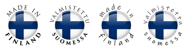 Simple Made in Finland / Valmistettu Suomessa (Traductores finlandeses) — Archivo Imágenes Vectoriales