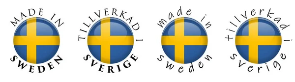 Simple Made in Sweden / Tillverkad i Sverige (Traducción en sueco) — Archivo Imágenes Vectoriales