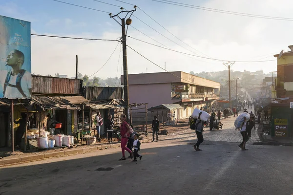 Fianarantsoa Madagaszkár 2019 Május Tipikus Reggel Haute Matsiatra Fővárosában Emberek — Stock Fotó
