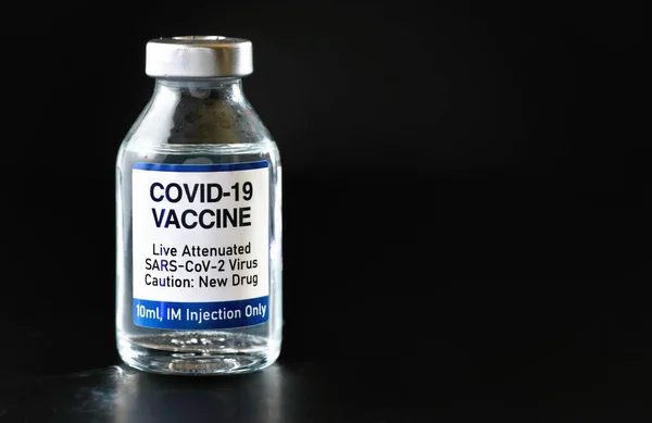 Coronavirus Covid Vaccine Concept Own Design Real Product Маленька Скляна — стокове фото