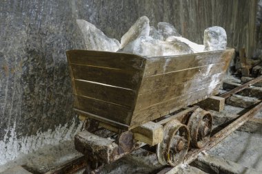 Kullanım tuz dışında benim tuz blokları, onun demiryolu Galerisi dolu sepeti