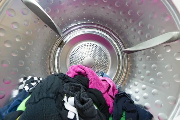 Inside view of drying machine operating a drying cycle