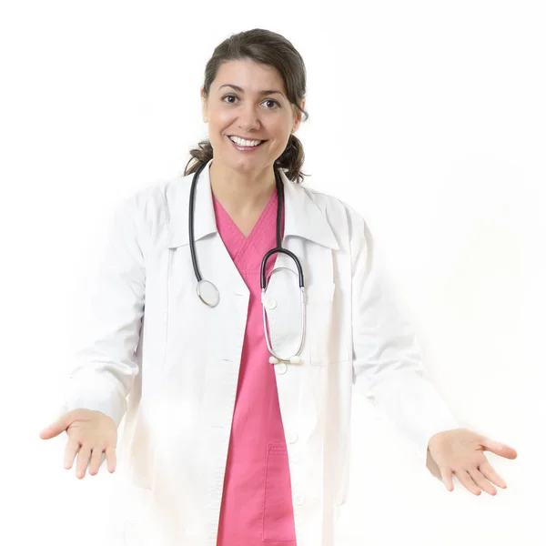 Uma Jovem Médica Que Assemelha Com Benevolência — Fotografia de Stock