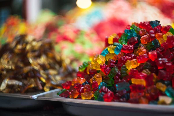 Bonbons Orientaux Multicolores Sur Marché Asie — Photo