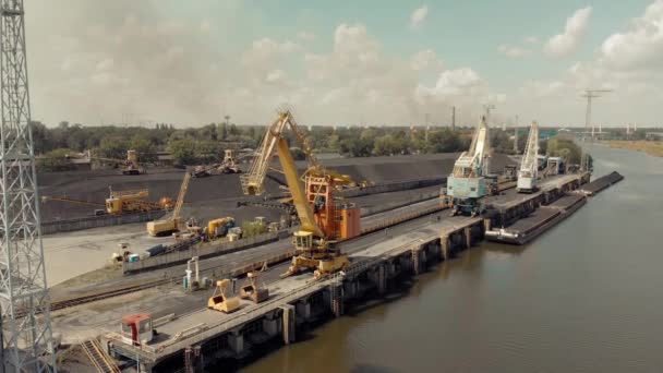 Moving Cranes Wroclaw Poland — Stock Video