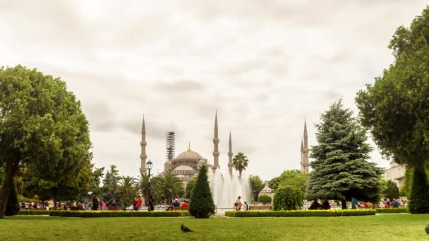 Mezquita Azul Estambul Turquía Tiempo Caducidad Vídeo — Vídeos de Stock