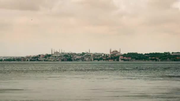 Uitzicht Bosporus Met Veerboten Istanboel Turkije Time Lapse Video — Stockvideo