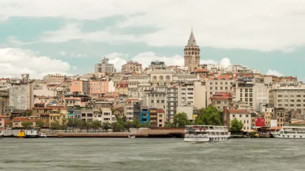 Torre Galata Istanbul Turchia Time Lapse Video — Video Stock