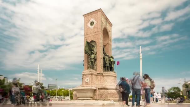 Plaza Taksim Estambul Turquía Tiempo Caducidad Vídeo — Vídeo de stock