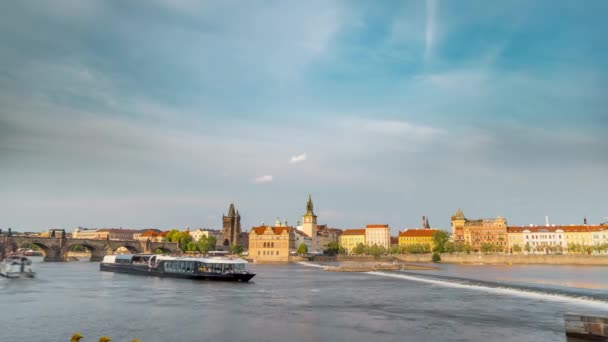 Praga Charles Bridge Time Lapse Vídeo — Vídeo de Stock