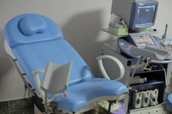 Interior Sala Exame Com Máquina Ultra Sonografia Hospital — Fotografia de Stock