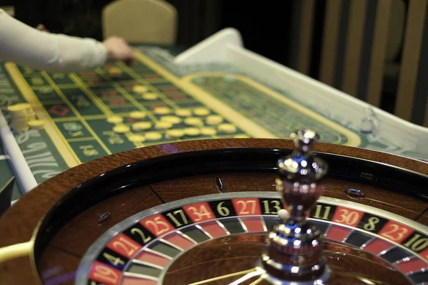 Gambling Roulette Casino Interior Big Winnings Luxury Roulette Table — Stock Photo, Image