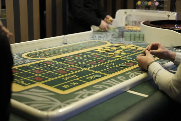 Gambling Roulette Casino Interior Big Winnings Luxury Roulette Table — Stock Photo, Image