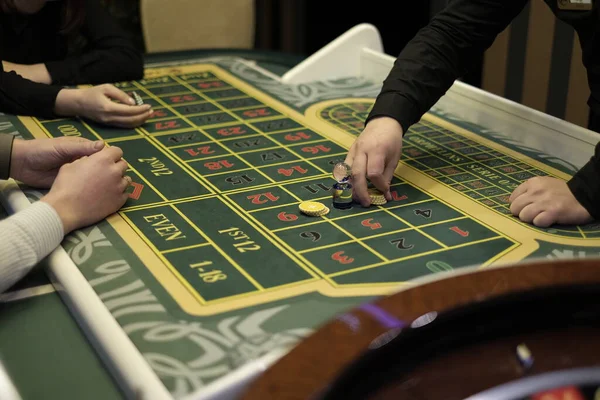 Ruleta Juego Interior Del Casino Grandes Ganancias Mesa Ruleta Lujo — Foto de Stock